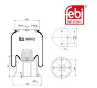 Febi Bilstein 39862 Sac De Suspension Avec Piston En Aluminium Pour Scania