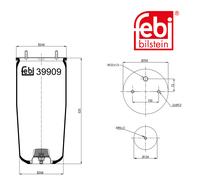 Febi Bilstein 39909 Sac De Suspension Sans Piston Pour Essieux Bergiques