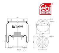Febi Bilstein 39994 Sac De Suspension Avec Piston En Acier Pour Essieux Sauer