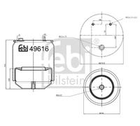FEBI BILSTEIN 49616 Soufflet de suspension, suspension pneumatique pour DAF