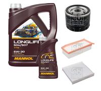 FEBI BILSTEIN Inspection set 6L MANNOL Longlife 504/507 5W-30 pour Dacia Logan