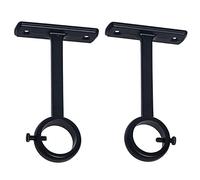 FEBIO Supports de Tringle à Rideau MontéS au Plafond, Support de Plafond Robuste pour Support de Tringle à Rideau de 1 Pouce (Lot de 2, Noir)