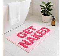Feblilac Get Naked Tapis de bain antidérapant et mignon touffeté, en microfibre lavable pour salle de bain et salon, 40 x 60 cm, rose