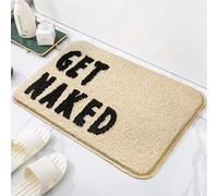 Feblilac Get Naked Tapis de bain simple et amusant - Beige - Absorbant et antidérapant - En microfibre douce