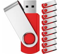 FEBNISCTE 10 Pièce Clé USB 2 Go Lecteur Flash USB Rotatif Pliage Date de Stockage - Roug