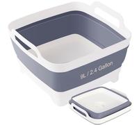 Febortiey Baignoire Pliable de 9 l - Seau Portable - Évier Pliable d'extérieur Multifonction pour évier de Cuisine, Camping-Car, Camping