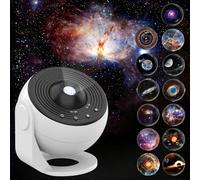 Febotak Projecteur d'étoiles (version améliorée) avec 13 planètes CD - Veilleuse pour enfants, rotation à 360 °, convient aux enfants et aux adultes, idéal comme décoration pour salon et chambre à