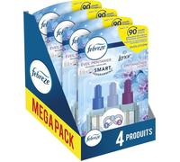 Febreze Désodorisant Électrique, Méga Pack de Recharges (4 Recharges de 20ml avec 3 Parfums en Alternance), Parfum Eveil Printanier de Lenor, Combat les Odeurs en Continu, Fraîcheur Jusqu'à 90 Jours