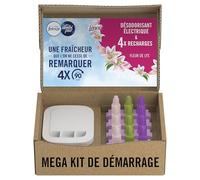 Febreze 3Volution Fleur De Lys Kit de Démarrage Désodorisant Électrique, Diffuseur + Recharge 80ml, Programmation Intelligente avec 3 Parfums en Alternance, Technologie OdourClear, Jusqu'à 90 Jours