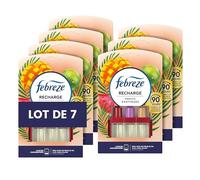 Febreze 3Volution Fruits Exotiques Recharges pour Diffuseur Électrique, 7 Recharges de 20ml, 3 Parfums en Alternance, Combat les Odeurs en Continu, Jusqu'à 90 Jours
