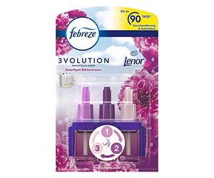 Febreze 3Volution Lenor Recharge de diffuseur de parfum 20 ml Améthyste Rêve de fleurs, 3 parfums alternés combattent les odeurs