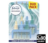 Febreze 3Volution Linge Frais Recharges pour Diffuseur Électrique, 2 Recharges de 20ml, 3 Parfums en Alternance, Combat les Odeurs en Continu, Jusqu'à 90 Jours