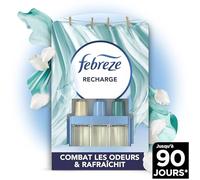 Febreze 3Volution Linge Frais Recharges pour Diffuseur Électrique, 7 Recharges de 20ml, 3 Parfums en Alternance, Combat les Odeurs en Continu, Jusqu'à 90 Jours