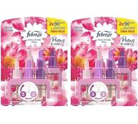 Febreze 3Volution Lot de 4 recharges pour désodorisant Pivoine et cèdre 20 ml