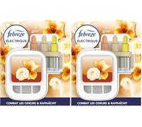 Febreze 3Volution Souffle Précieux Kit De Démarrage Diffuseur Électrique, Prise + Recharge de 20ml, 3 Parfums en Alternance, Combat les Odeurs en Continu, Jusqu'à 90 Jours (Lot de 2)