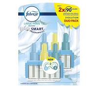 Febreze 3Volution ZERO% Recharges Diffuseur Parfum Maison Électrique Linge Frais (2 x 20ml), Désodorisant Smart Programming avec 3 Parfums En Alternance, Élimination Des Odeurs Maison
