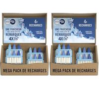 Febreze Désodorisant Électrique, Méga Pack de Recharges (4 Recharges de 20ml avec 3 Parfums en Alternance), Parfum Eveil Printanier de Lenor, Combat les Odeurs en Continu, Fraîcheur Jusqu'à 90 Jours