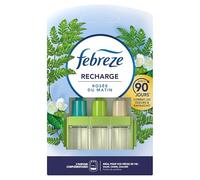 Febreze Désodorisant Électrique Recharges (7 Recharges de 20ml avec 3 Parfums en Alternance), Parfum Rosée du Matin, Combat les Odeurs et Rafraîchit Jusqu'à 90 Jours