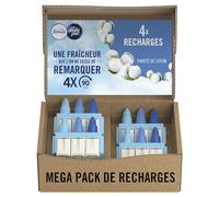 Febreze Recharges diffuseur 3Volution Pureté de Coton Pack 4×20 ml 3 parfums alternés 90 jours