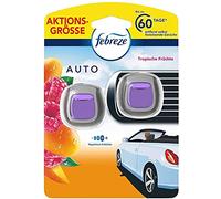 Febreze Désodorisant pour voiture (4 ml) Fruits tropicaux, parfum de voiture contre les odeurs (2 x 2 ml)