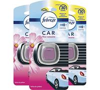 Febreze Désodorisant Voiture, 6 Unités, Fleur Naissante, Parfum Voiture Élimine les Odeurs et Rafraîchit L’intérieur