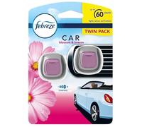 Febreze Economy Lot de 2 désodorisants pour voiture senteur fleurie à clipser dans la grille d'aération