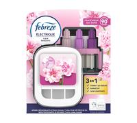 Febreze Kit De Démarrage Diffuseur Électrique Parfum Fleur naissante, Prise + Recharge de 20ml, 3 Parfums en Alternance, Combat les Odeurs et Rafraîchit Jusqu'à 90 Jours