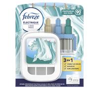 Febreze – Kit diffuseur électrique Parfum Linge Frais, Prise + recharge 20 ml, 3 parfums, 90 jours