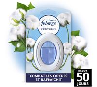 Febreze Petit coin - Désodorisant Pureté de coton - Combat les odeurs et rafraîchit - Diffuseur pour WC