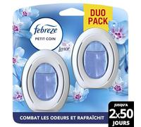 Febreze Petit Coin, Désodorisant WC En Continu (7.5ml x2), Parfum Eveil Printanier, Combat Les Odeurs, Fraîcheur Jusqu'à 50 Jours