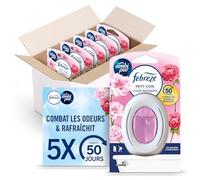 Febreze Petit Coin, Désodorisant WC En Continu (7.5ml x5), Parfum Fleur Naissante, Combat Les Odeurs en Continu, Fraîcheur Jusqu'à 50 Jours