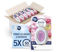 Febreze Petit Coin, Désodorisant WC En Continu (7.5ml x5), Parfum Fleur Naissante, Combat Les Odeurs en Continu, Fraîcheur Jusqu'à 50 Jours
