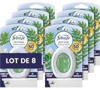 Febreze Petit Coin, Désodorisant WC En Continu (7.5ml x8), Parfum Rosée du Matin, Combat Les Odeurs en Continu, Fraîcheur Jusqu'à 50 Jours