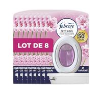 Febreze Petit Coin Fleur Naissante, 8 X 7,5 ML Désodorisant WC Sans Électricité ni Pile, Combat et Prévient les Odeurs, Protège les Surfaces Souples, Technologie OdourClear, Fraîcheur Jusqu'à 50 Jours