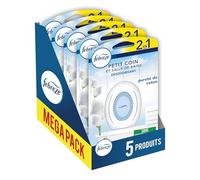 Febreze Petit Coin, Pureté De Coton Désodorisant WC En Continu Pour Élimination Et Prévention Des Odeurs 5 X 7.5 ML, Fraîcheur Jusqu'à 50 Jours