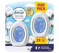 Febreze Petit Coin Pureté De Coton, Désodorisant WC Sans Électricité, Combat et Prévient les Odeurs, Technologie OdourClear, Protège les Surfaces Souples, Activation Simple, Fraîcheur Jusqu'à 50 Jours