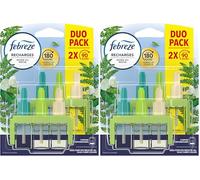 Febreze Recharges pour Diffuseur Électrique, Parfum Rosée Du Matin, 2 recharges de 20ml, 3 Parfums en Alternance, Combat les Odeurs et Rafraîchit Jusqu'à 90 Jours (Lot de 2)