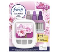 Febreze 3Volution Fleur Naissante Kit De Démarrage Diffuseur Électrique, Prise + 4 Recharges de 20ml, 3 Parfums en Alternance, Combat les Odeurs en Continu, Jusqu'à 90 Jours