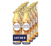 Febreze Spray Désodorisant (185ml x8), 2en1, Parfum Souffle Précieux de Lenor, Combat Efficacement Les Odeurs, Laisse Un Parfum Frais