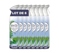 Febreze Spray Désodorisant (185ml x8), Parfum Rosée du Matin, 2en1, Combat Efficacement Les Odeurs, Laisse Un Parfum Frais