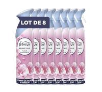 Febreze Spray Désodorisant Fleur Naissante 8 X 185 ML, 2 En 1 Combat Les Odeurs Et Rafraîchit