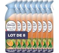 Febreze Spray Désodorisant Parfum Fruits Exotiques 185ml x 8 | 2en1. Combat efficacement les odeurs. Laisse un parfum frais.