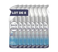 Febreze Spray Désodorisant Pureté De Coton 8 X 185 ML, 2 En 1 Combat Les Odeurs Et Rafraîchit