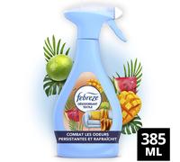 Febreze Spray Désodorisant Textile 385ml, Fruits Exotiques, Combat Les Odeurs Emprisonnées Dans Les Tissus, Laisse Un Parfum Frais