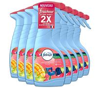 Febreze Spray Désodorisant Textile (500ml x8), Fruits Exotiques, 2 EN 1 Combat Les Odeurs Emprisonnées Dans Les Tissus, Laisse Un Parfum Frais