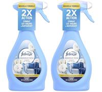Febreze Textile Spray Désodorisant, Pureté De Coton, 385 ML, Élimine Les Odeurs Emprisonnées Dans Les Tissus Et Laisse Un Parfum Frais (Lot de 2)