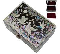 February Mountain Boîte à bijoux en nacre avec plateau à bagues - Cadeau unique pour les femmes qui ont tout