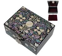 February Mountain Boîte à bijoux en nacre avec plateau amovible (Floral) - Idée Cadeau Femme