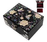 February Mountain Boîte à bijoux en nacre - Cadeau papillon pour femme, anniversaire, mariage, fête des mères, Noël, remise de diplôme (Jardin aux Papillons)