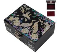 February Mountain Boîte à bijoux en nacre - Cadeau papillon pour femme, anniversaire, mariage, fête des mères, Noël, remise de diplôme (Grue)